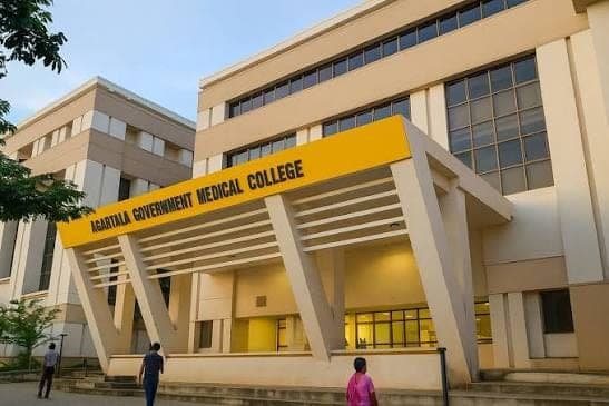 Agartala Government Medical College main entrance with signage and approach