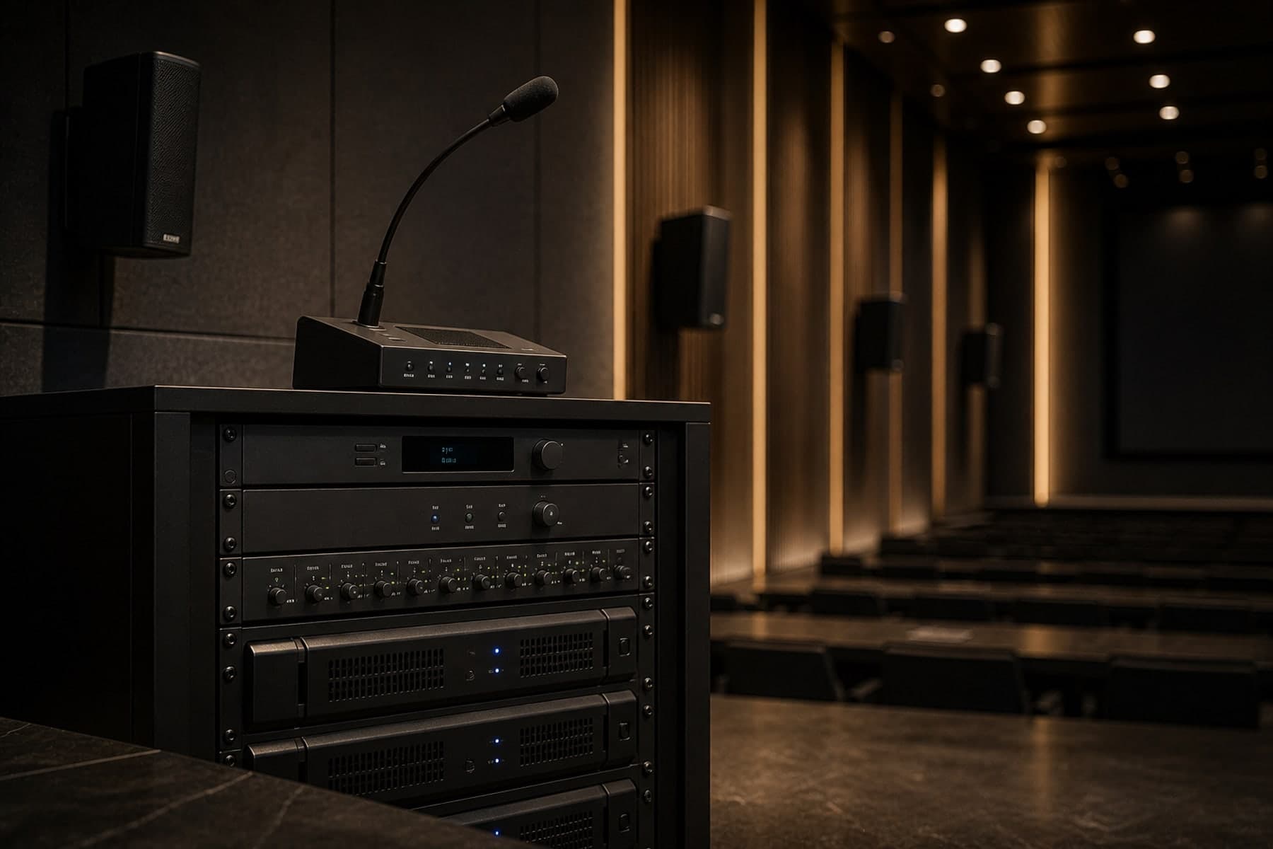 Public address, voice-evacuation and concert-grade audio for auditoriums, places of worship, stadia, transit hubs and event venues.