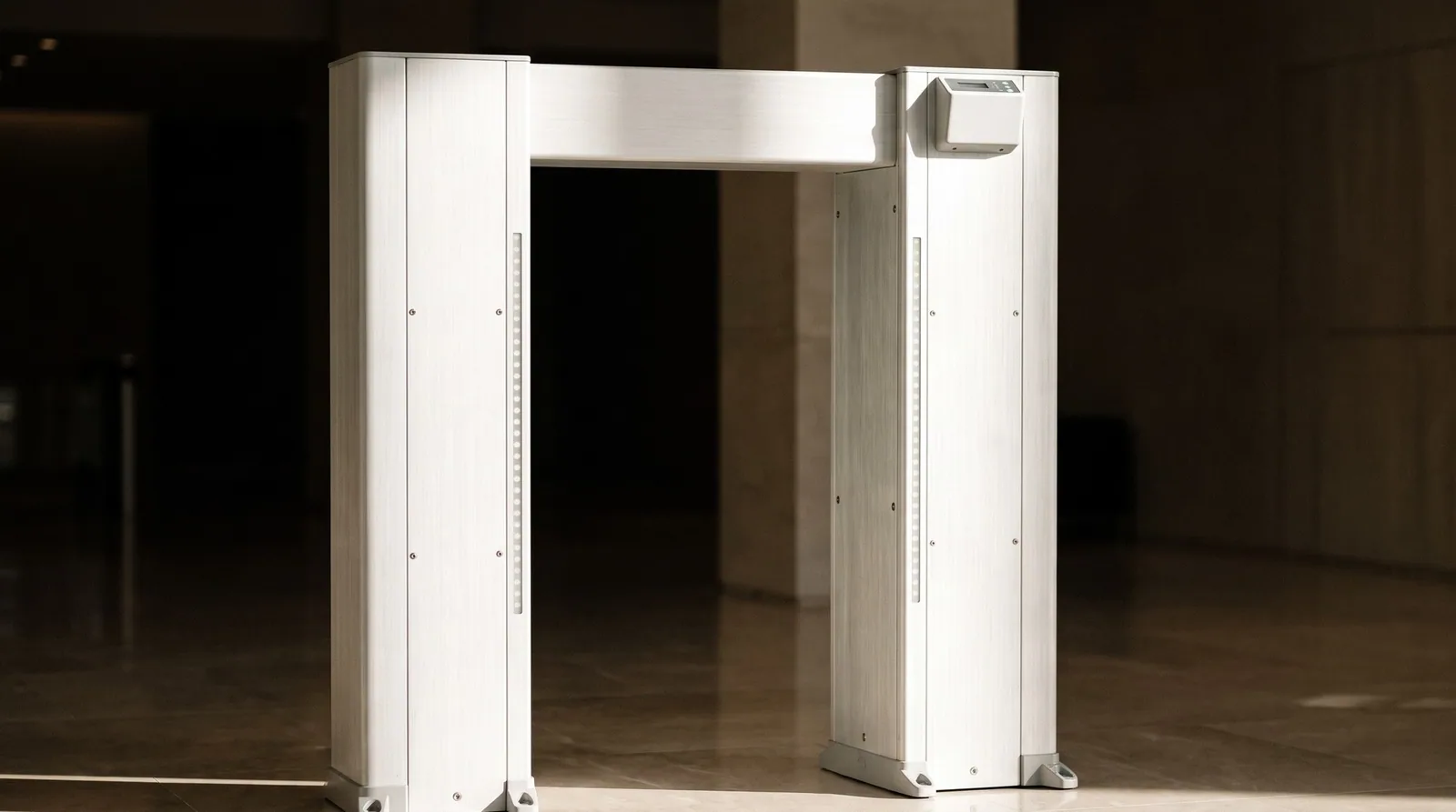 Door-Frame Metal Detectors — representative visual (illustrative scene, not a project photograph)